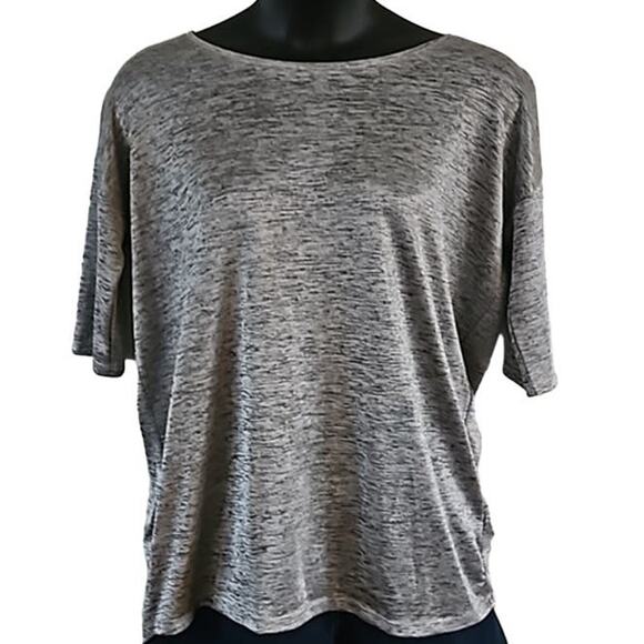 Excellent H&M Women’s Gray Short Sleeve Lightweight Casual Tunic Top Size Large - Picture 2 of 9
